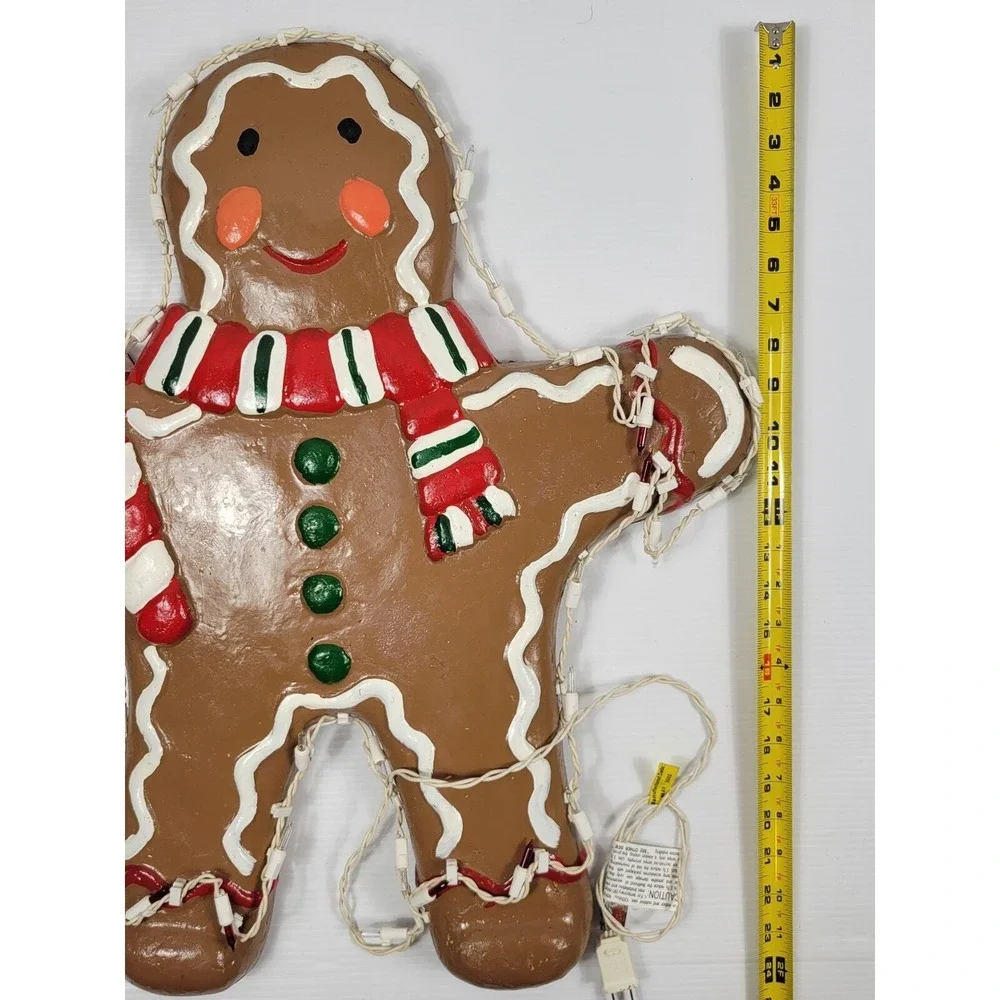 Vintage Sylvania Yulescapes Gingerbread Boy Outdoor Xmas Decor Lights Tested
